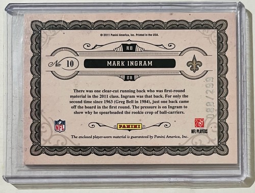 Mark Ingram 2011 Gold Standard Leaf RC Jersey 88/299 New Orleans Saints Alabama - Picture 2 of 2