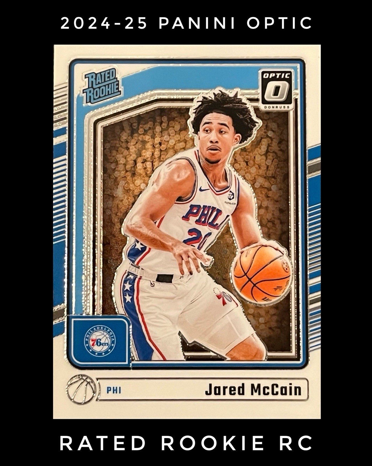 Jared McCain 2024-25 Optic #270 Rated Rookie (RC) Philadelphia 76ers