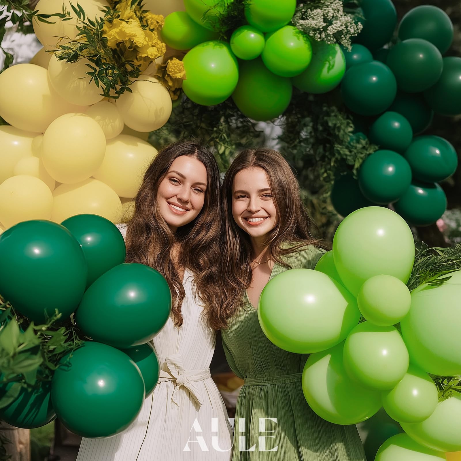 Lot 155 ballons vert anniversaire avec accessoires pour guirlande et arche festive - 4