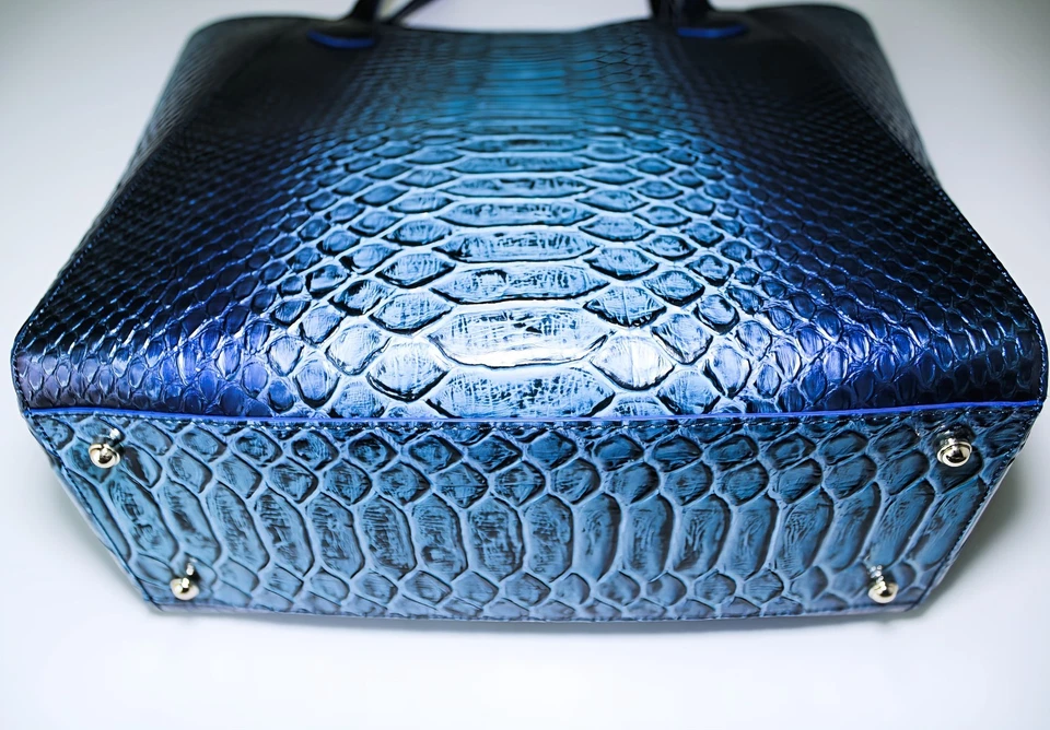 💙Nuevo con etiquetas Bolso Grande Brahmin Jayden Azul Eléctrico Melbourne Cuero Genuino Raro Foto 3 de 4