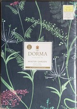 Dunelm Dorma Winter Garden Floral Navy Blue Blackout Eyelet Curtains - 66" x 54"