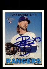 Signed Baseball Card Auto 2016 Topps Heritage #688 Tony Barnette Texas Rangers