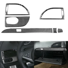6xCarbon Fiber Dashboard Interior Sticker Trim Set For BMW 650i 645Ci 2004-10 A