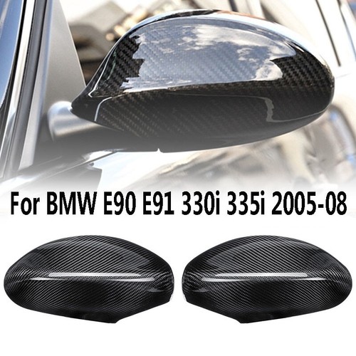 1Pair Carbon Fiber Mirror Cap Cover Replacement for BMW E90 E91 E92 E93 PRE-LCI - Picture 1 of 6