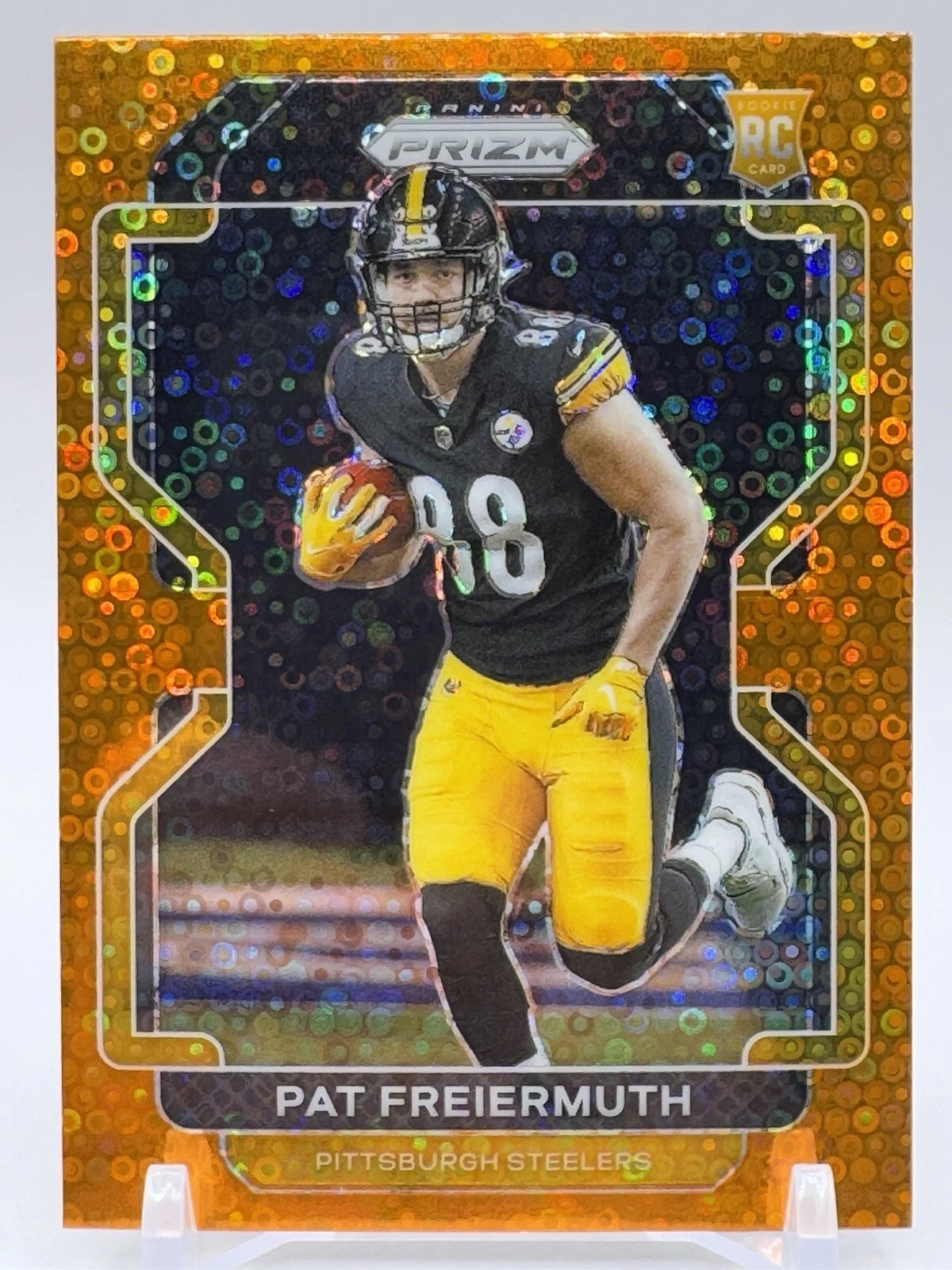 Pat Freiermuth Pittsburgh Steelers RC 2021 Panini Prizm Orange Disco #362