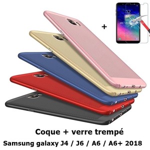 coque samsung a6 et verre trempe