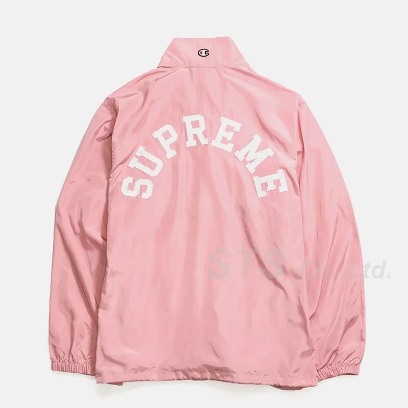 Pullover Supreme x Champion rosa mezza cerniera taglia L