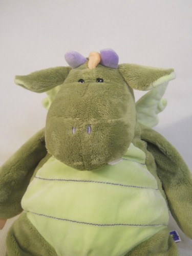 Rare Manhattan Toy Co. plush stuffed floppy green Dragon Dinosaur 2004 VHTF - Picture 2 of 5