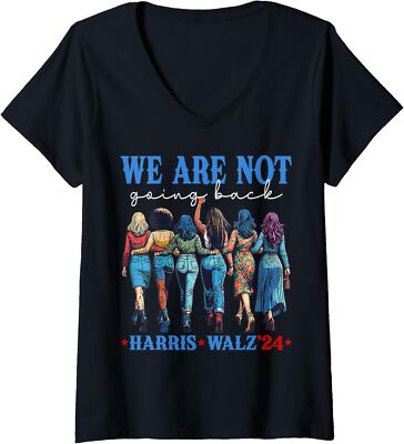 Ladies We're Not Going Back Madam President for 2024 Ladies' V-Neck Tshirt