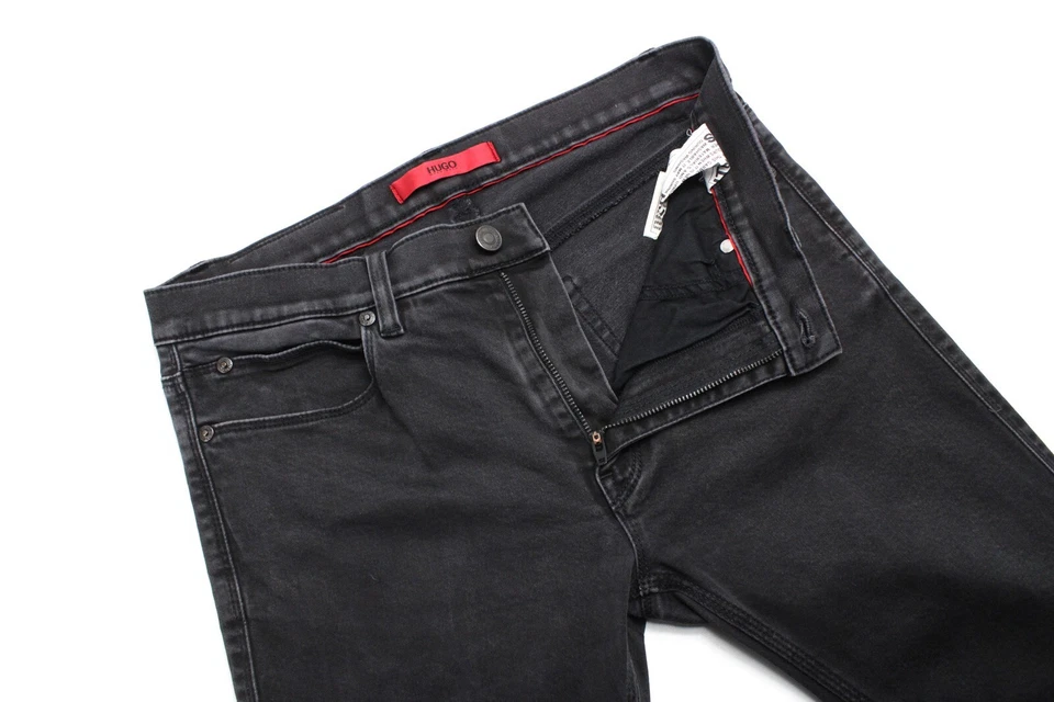 Hugo Boss Men's Jeans W29/L32 Slim Fit Fade Effect Casual Zip Black Denim - Image 4 of 4