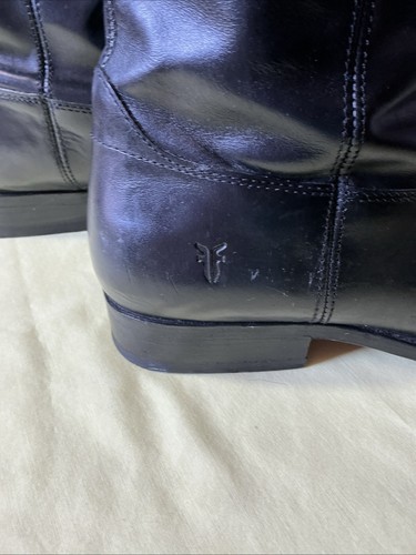 Vintage Frye Black Leather Tall Equestrian Style Riding Boots W 9.5B - Picture 8 of 17