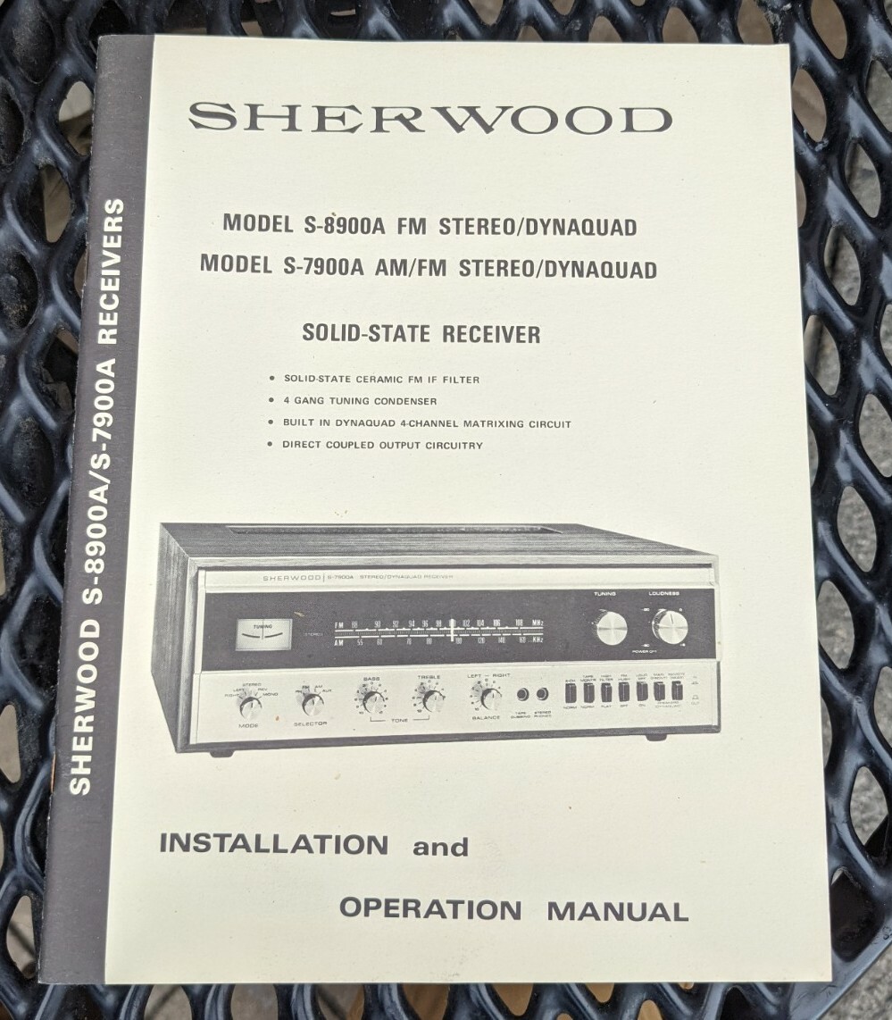 VinTagE SHERWOOD MODEL 8-900A S-7900A STEREO DYNAQUAD
