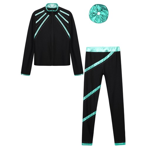 Kids Girls Sweatshirt Exercise Jacket Jogger Activewear With Hair Band Uniform - Picture 14 of 63