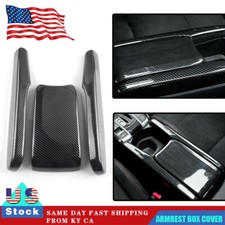 Carbon Fiber Style Console Armrest Box Cover Panel For Honda Civic 10th 2016-21 Carbon Fiber Style Console Armrest Box Cover Panel For Honda Civic 10th 2016-21