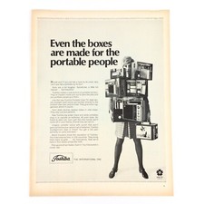 Toshiba TV 1969 VINTAGE PRINT AD Television Even Boxes Made For Portable People