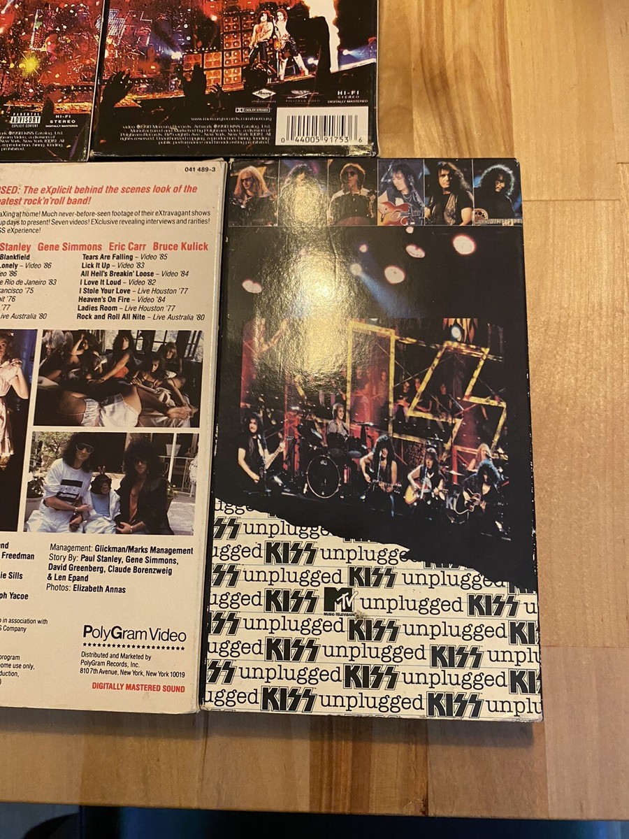Lot of 5 Kiss VHS tapesExposed, X-Treme Close-Up, The Second