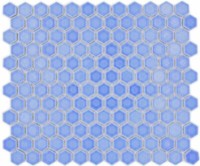 Keramikmosaik Hexagon Blau GläNzend Duschtasse 11H-0506 I 10 Mosaikmatten
