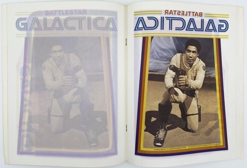1979 Battlestar Galactica libro trasferimento ferro su ferro con tutti i 12 disegni, completo - Foto 7 di 12