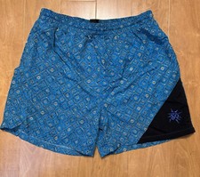 VTG Nylon Swim Shorts 90s Surf Odyssey All Over Print Geometric Abstract Large