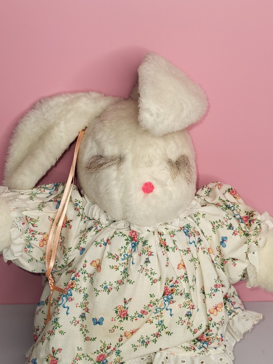 Vintage Ms Noah Bunny Rabbit Plush Stuffed Animal Floral 14
