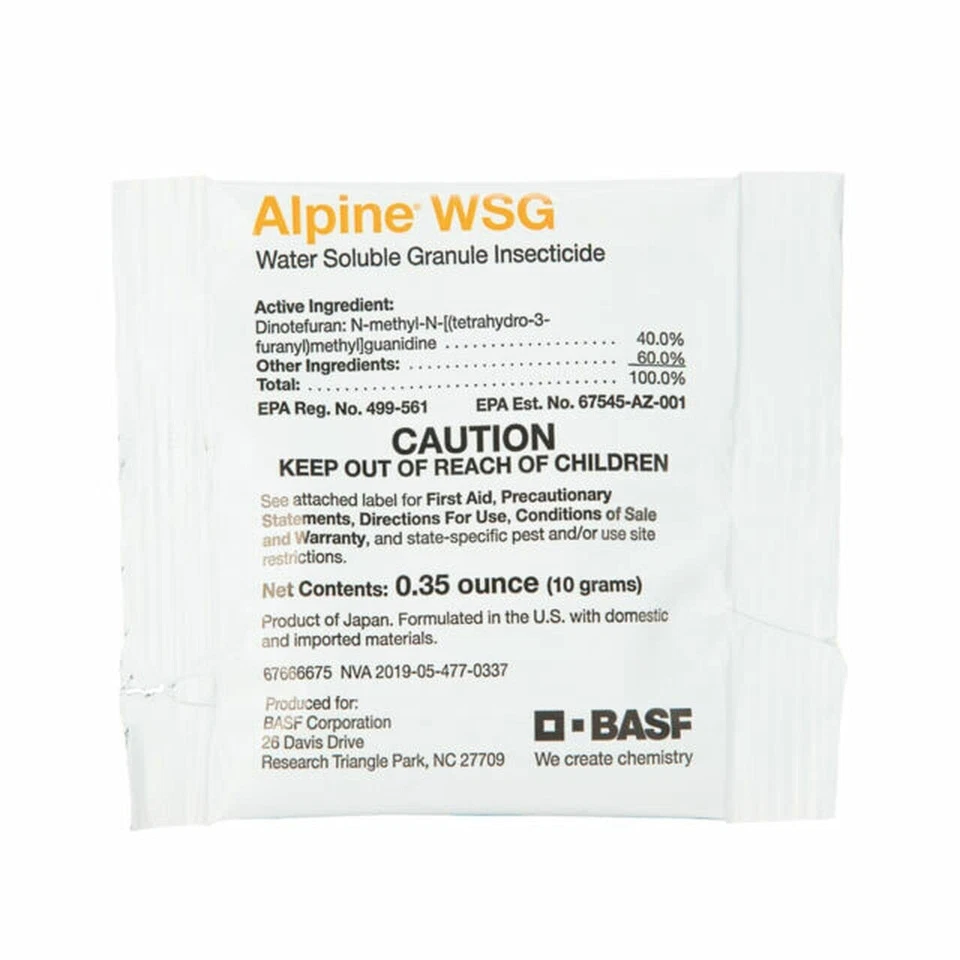 Paquete de 5 bolsas x 10 gramos Alpine WSG insecticida soluble en agua matar hormigas cucarachas Foto 4 de 4