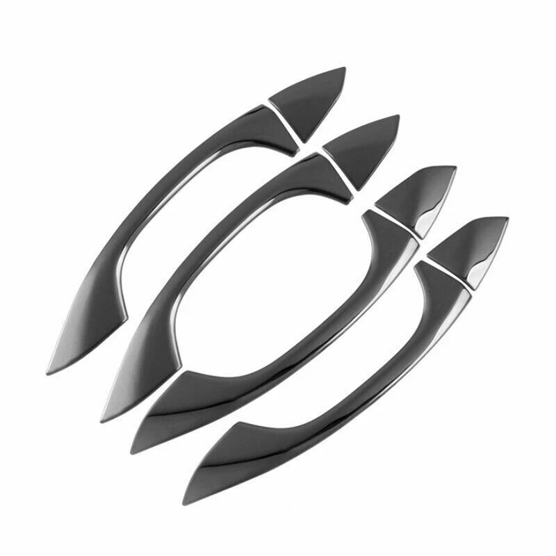 Cubierta de manija de puerta exterior de acero inoxidable negro apta para Audi A6 2019-22 8P Foto 2 de 4