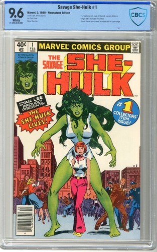 Savage She-Hulk  #1  CBCS   9.6  NM+   White pgs  2/80  Newsstand Edition  1st 