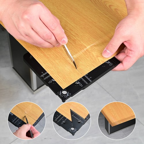 Aluminum Edge Wrap Cutting Template Tool, Ruler Drafting Tools for Furniture Kit - Picture 5 of 6