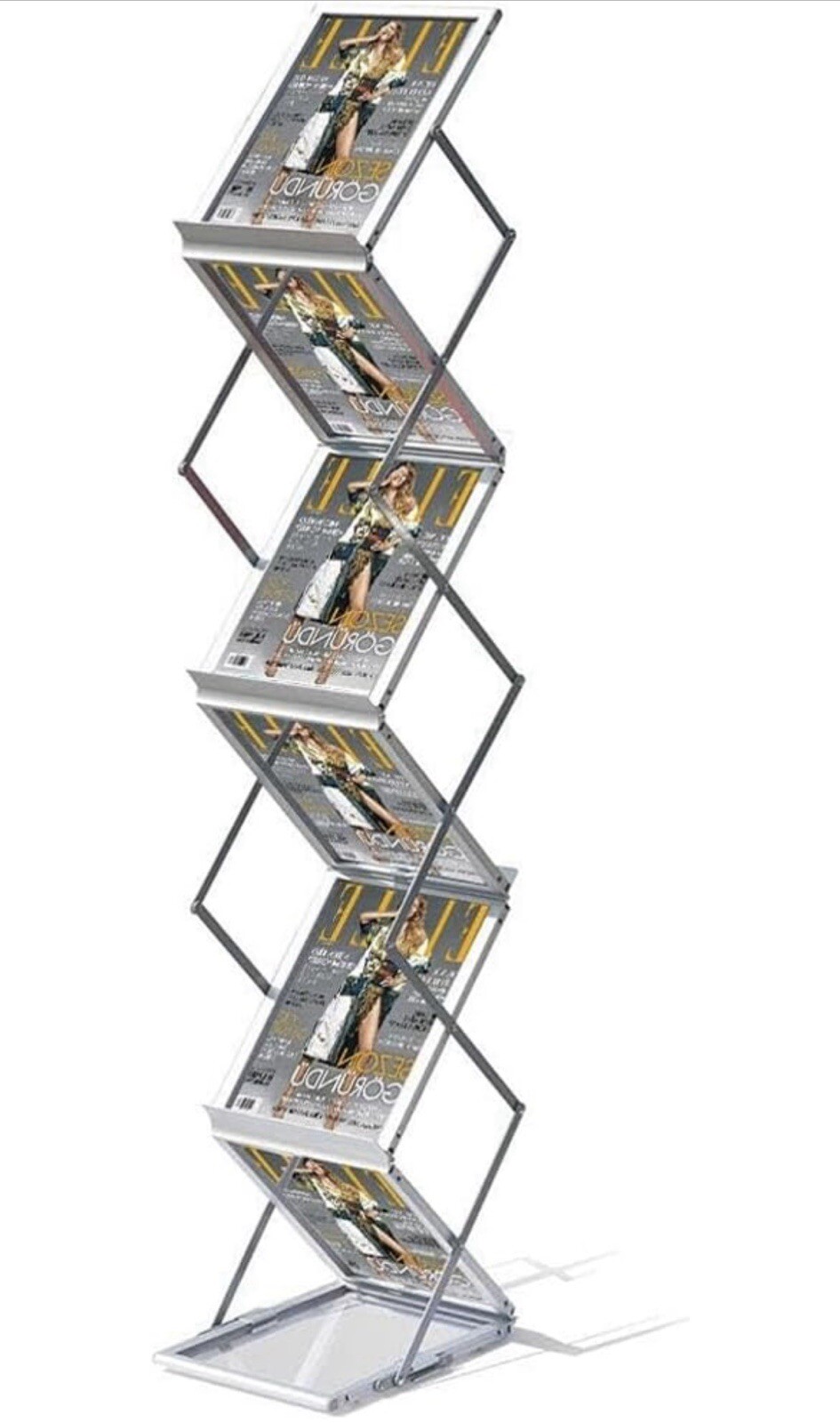 Soporte de exhibición plegable portátil inteligente A4 6 estantes multiuso oficina y venta minorista