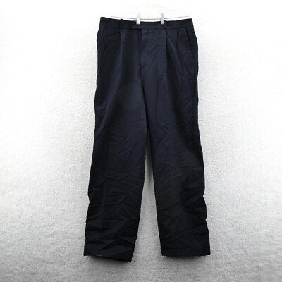 G. Padini Suit Pants 36x34 Mens Navy Blue Wool Pleated Straight Leg Trousers