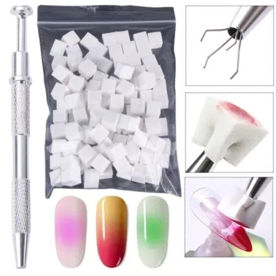 Ombre Tool Schwämmchen Nailart Verlauf Gele & Lack Schwamm Zange Pigmente