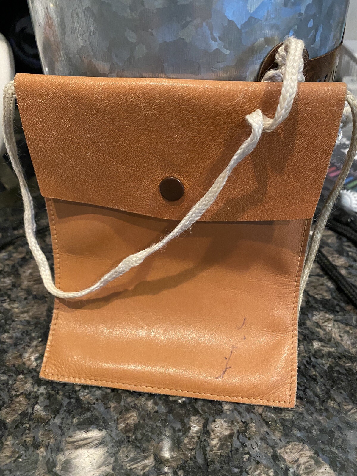 Leather passport cover with RFID blocking and multiple card slots-image