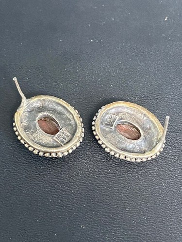 925 STERLING SILVER AND AMBER EARRINGS - Picture 7 of 7