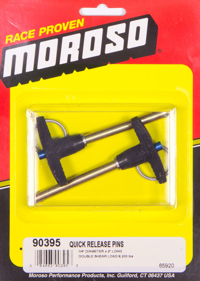 Moroso Quick Release Pins (2) 1/4 x 1 Moroso Quick Release Pins (2) 1/4 x 1