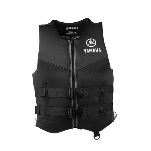 YAMAHA Neoprene 2-Buckle PFD Life Jacket Vest USCG App Black Gray Blue MAR-22VVN - 第 3/4 張圖片
