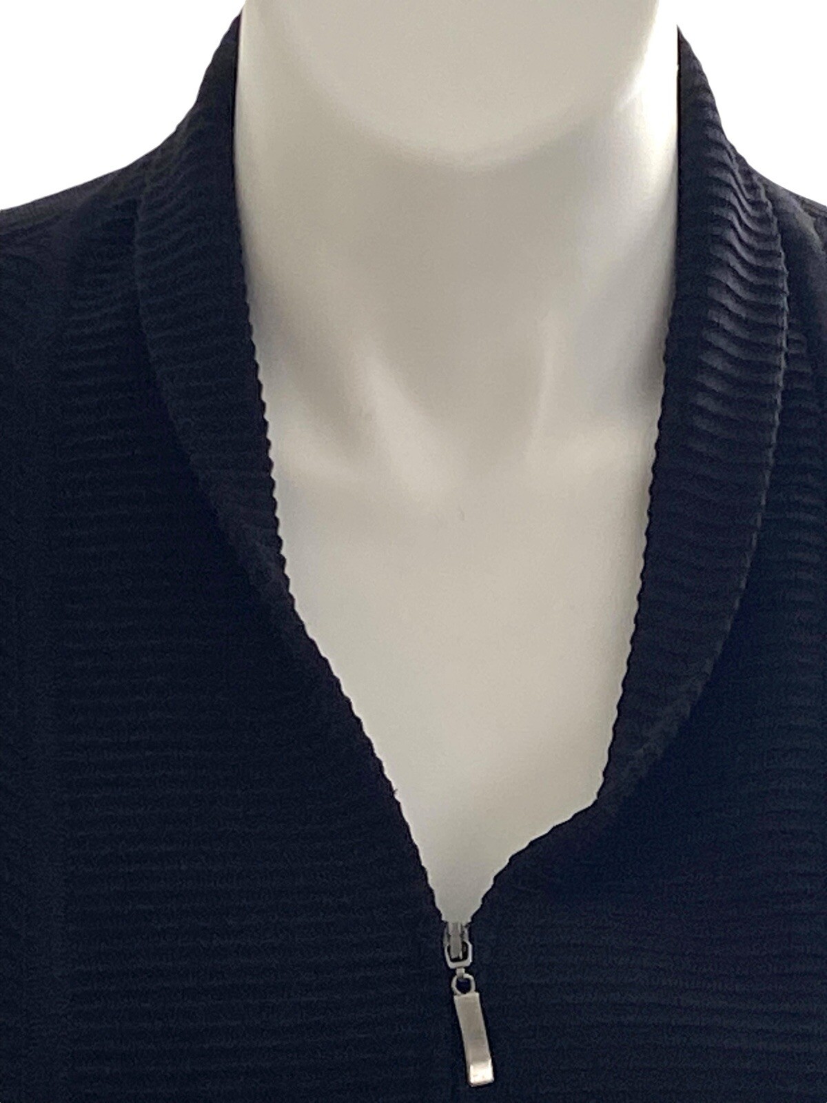 Exclusively Misook Textured Full Zip Sweater Card… - image 4