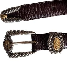 Brighton Brown Leather Belt Museum Collection M 37809 Sphinx Pegasus Vintage 90s