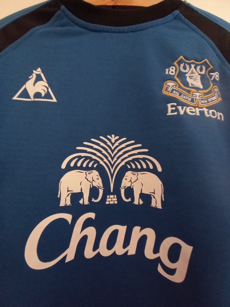 Maillot De Football Vintage Everton FC - Manches Longues, Bleu, Taille S, Le Coq Sportif - État 8/10