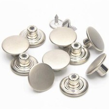 12 Sets Matte Silver Jean Tack Buttons Metal Replacement Kit Denim Repair