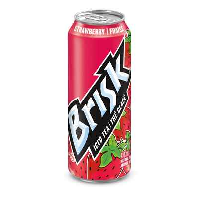 3 Cans of Brisk Strawberry Iced Tea 710mL Each