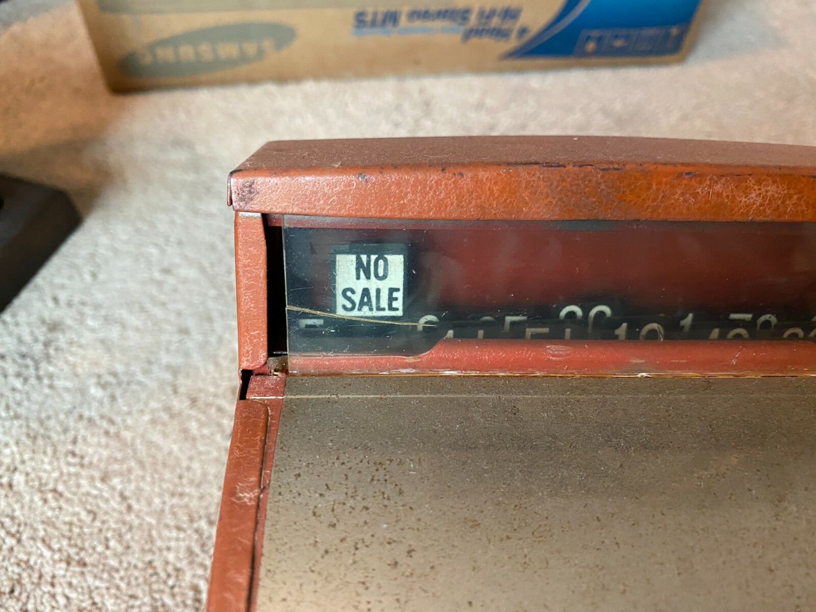 как выглядит 1960s Little Learners Cash Register Toy Red Metal Pretend Buttons Childrens VTG фото