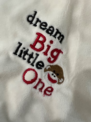 Baby Starters Sock Monkey "DREAM BIG LITTLE ONE" Security Blanket - Picture 5 of 12