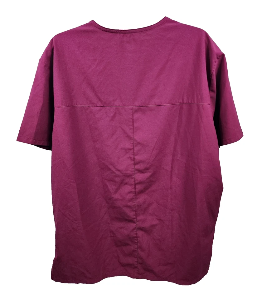 Blusa esfoliante feminina Dickies Essentials 4 vias roxa elástica gola V grande - Imagem 2 de 4