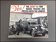 1934 Dodge Truck 1 12 Ton Vintage Sales Brochure Catalog - Pickup Canopy