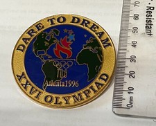 Atlanta Olympic Games 1996 Large Dare to Dream Pin Gold Rim