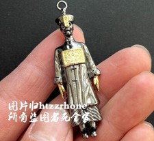 2.4" Brass Chinese Zombie Statue Pendant Chain Amulet Decor Collection