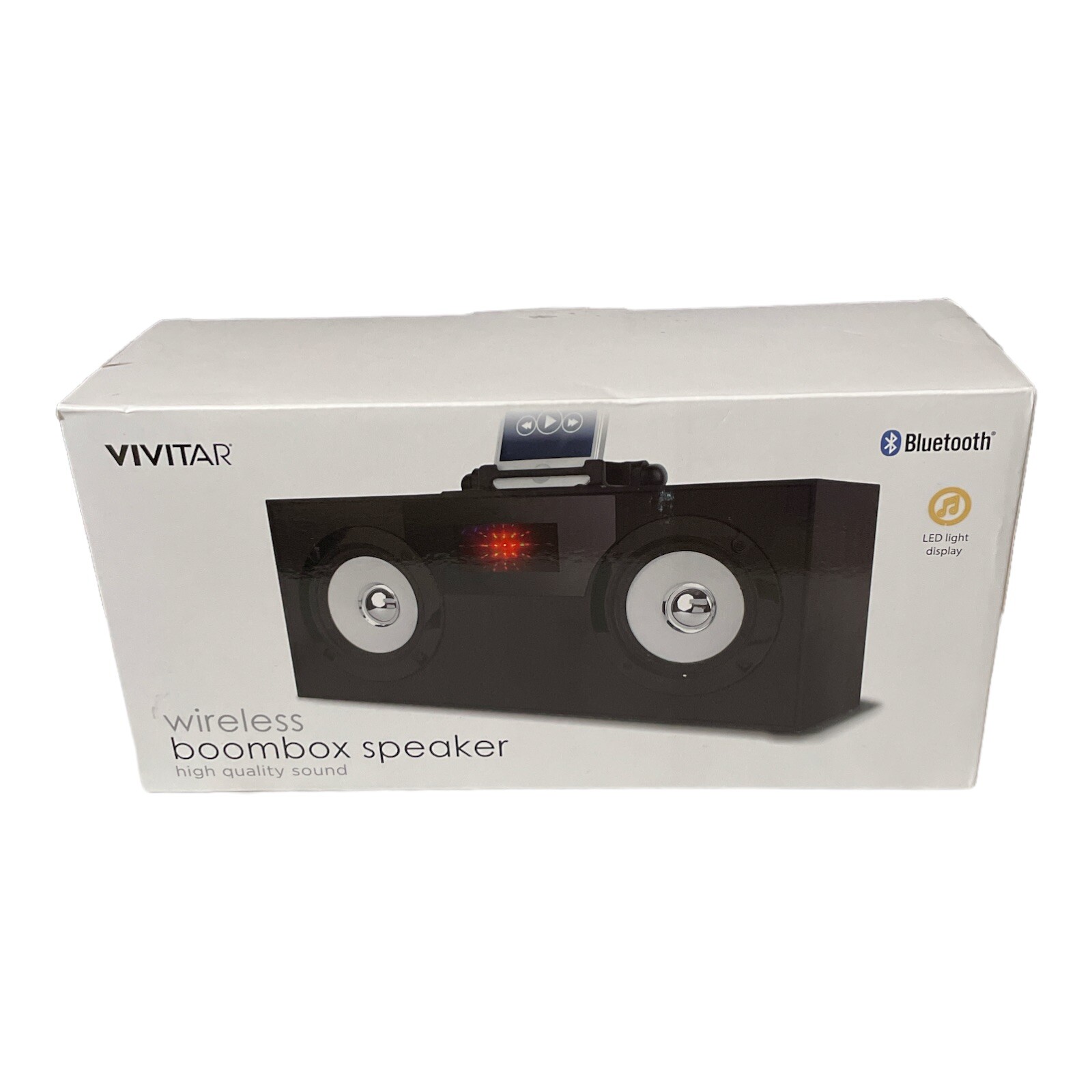 VIVITAR Bluetooth Wireless Boombox Speaker LED Lights Rechargeable Battery&nbsp;New