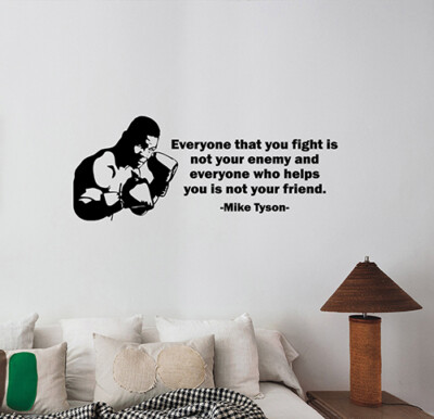 Mike Tyson Inspirational Quote Wall Sticker Boxing Vinyl Decal Art Decor mkq2