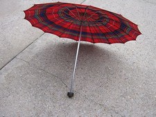 Vintage Used Umbrella Parasol Multi Color Red Blue Green Yellow good for decor