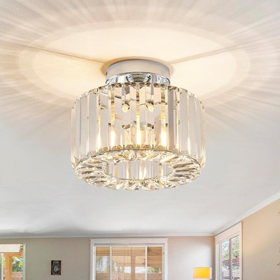 Crystal Ceiling Light Fixture - Semi Flush Mount Ceiling Light Modern Chandelier
